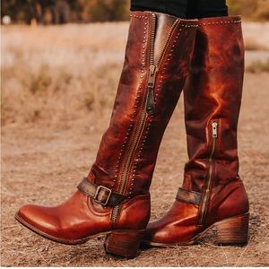 New NWT Freebird Carson kneehigh leather Boots in Cognac